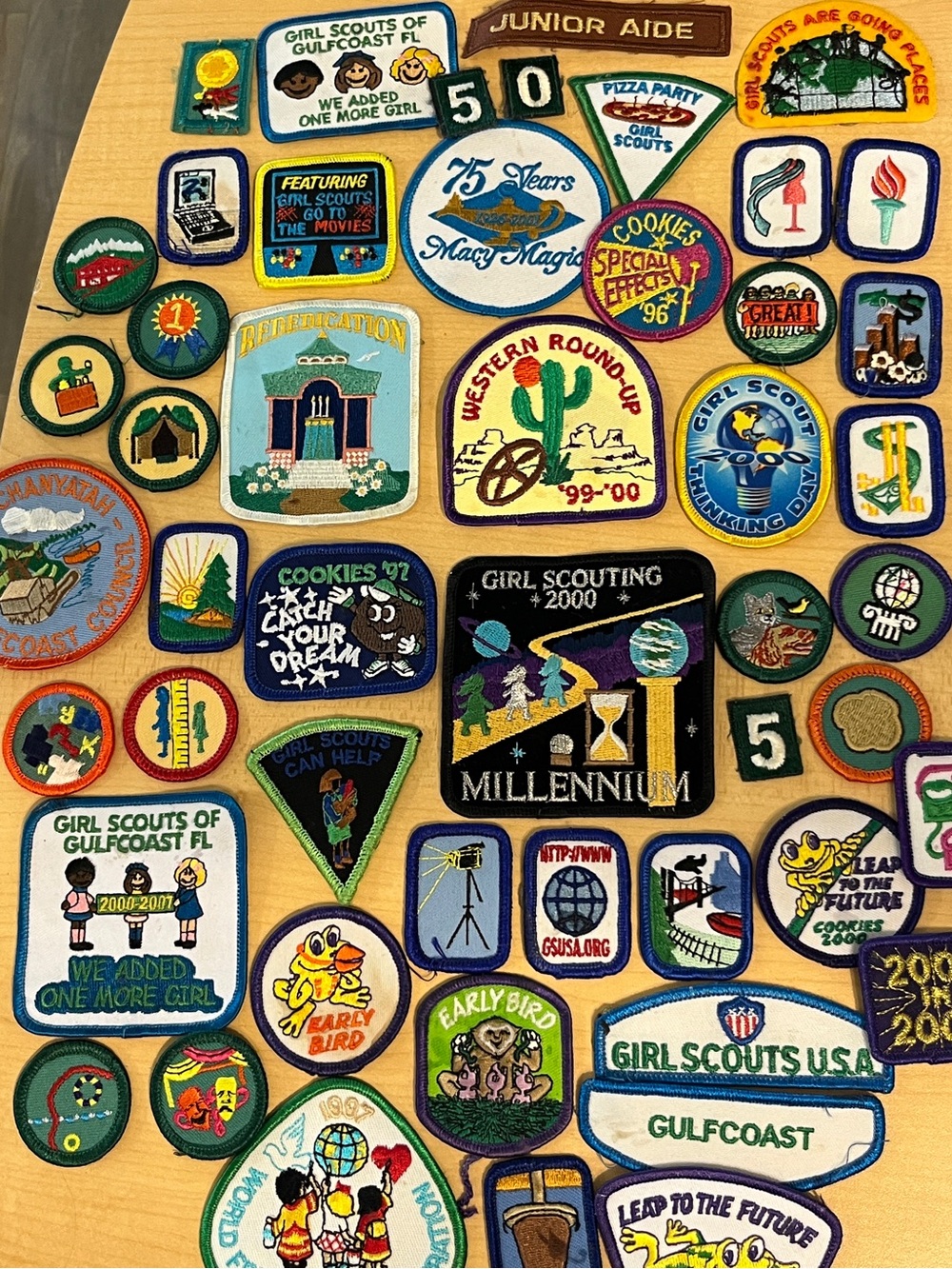 Lot of 50 Vintage 1996-early 2000 Girl Scout Merit Badges & Patches